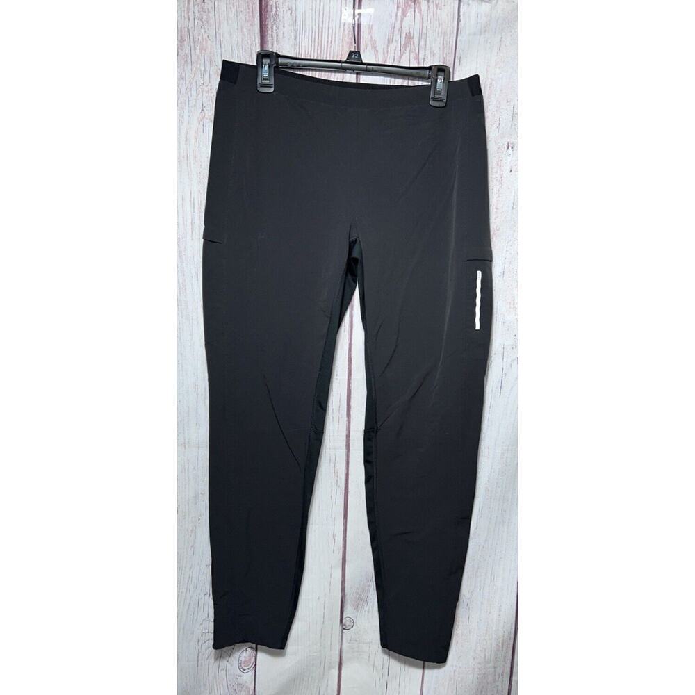 REI Women's Running Track pants Ankle Zip Back Pocket Black Runner Jogger Size L